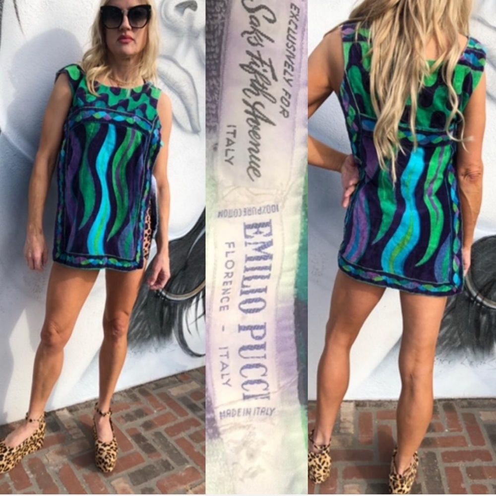 Rare Emilio Pucci terrycloth coverup towel dress designer swimsuit cover!